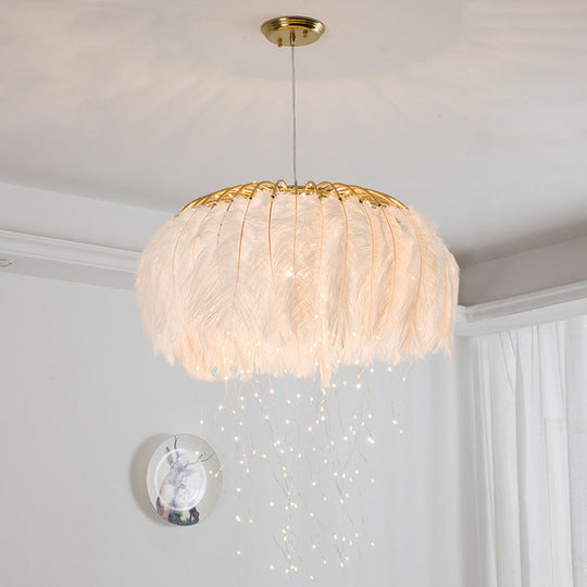 Nordic Feather Chandelier Pendant Light for Dining Room