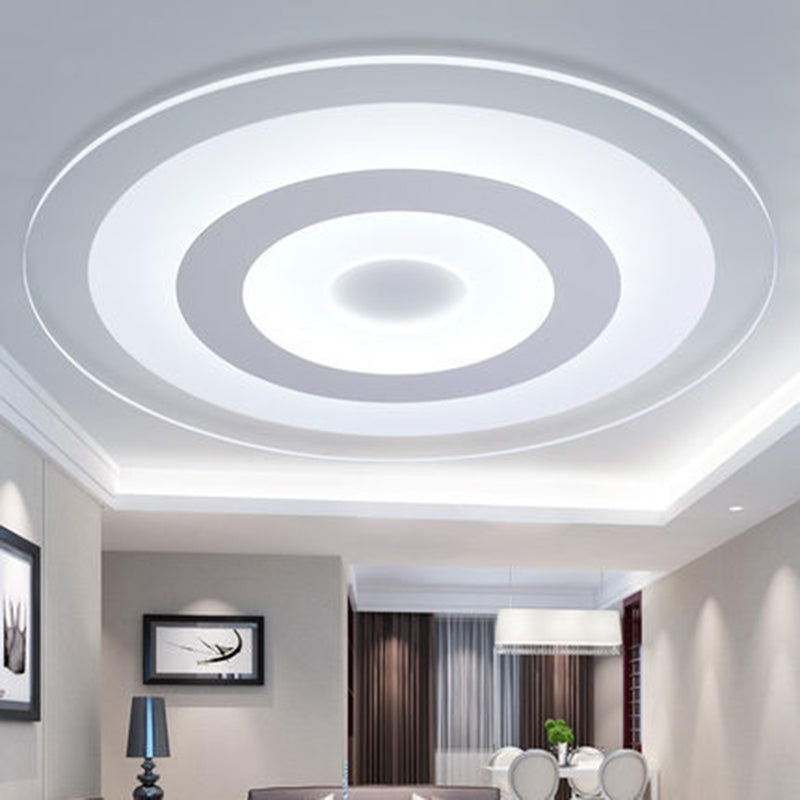 White LED Acrylic Ceiling Mounted Light - Flush Disk Shape, Simple Style for Bedroom