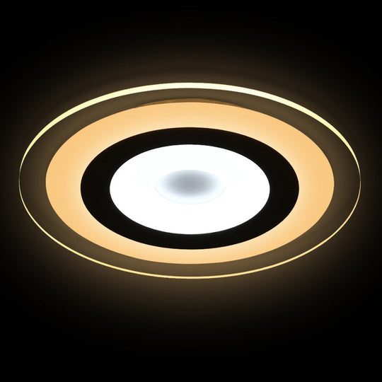 White LED Acrylic Ceiling Mounted Light - Flush Disk Shape, Simple Style for Bedroom