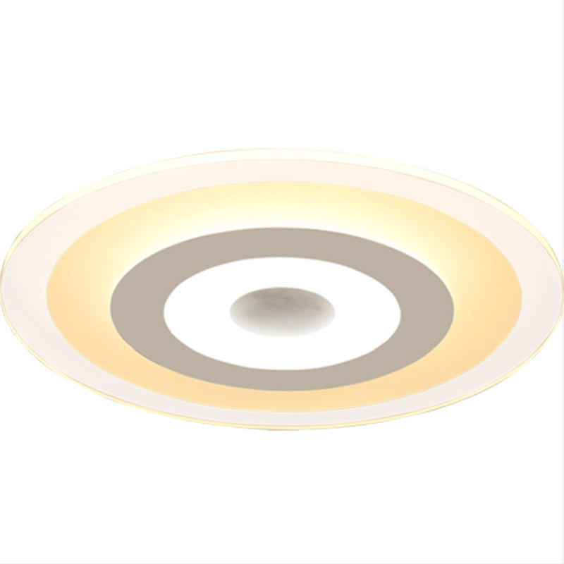 White LED Acrylic Ceiling Mounted Light - Flush Disk Shape, Simple Style for Bedroom