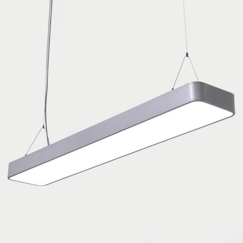 Modern Rectangle LED Pendant Light for Offices with Acrylic Diffuser