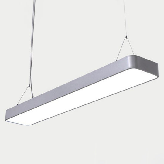 Modern Rectangle LED Pendant Light for Offices with Acrylic Diffuser