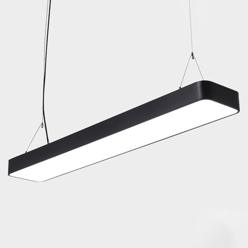 Modern Rectangle LED Pendant Light for Offices with Acrylic Diffuser