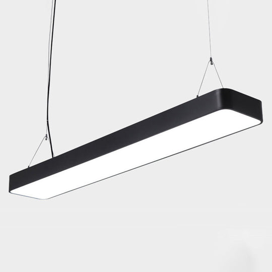 Modern Rectangle LED Pendant Light for Offices with Acrylic Diffuser