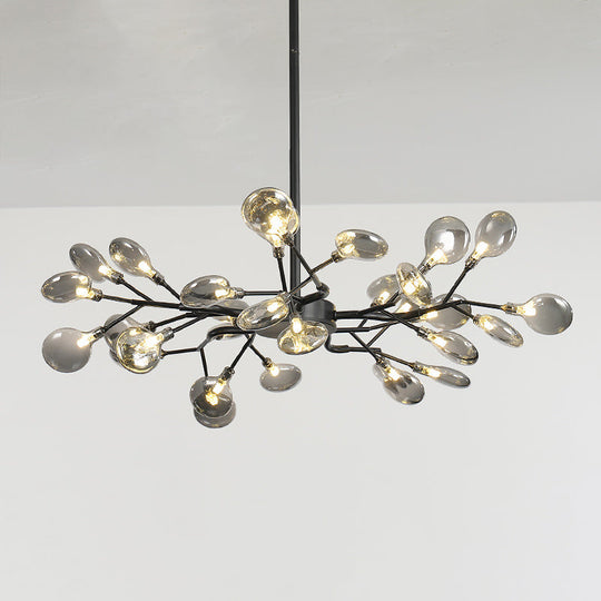 Firefly Chandelier: Modern Glass Ceiling Lamp For Living Room 30 / Black Smoke Grey