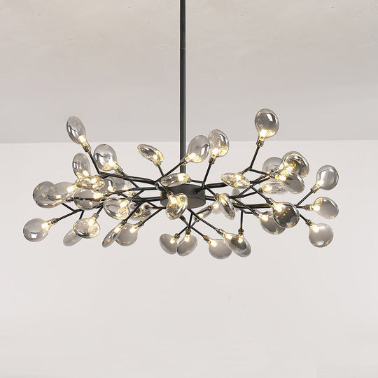 Firefly Chandelier: Modern Glass Ceiling Lamp For Living Room 45 / Black Smoke Grey