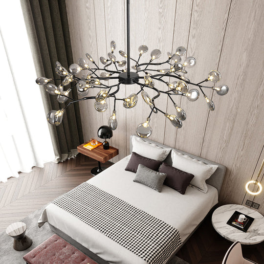Postmodern Glass Firefly Chandelier: Stylish Ceiling Lamp for Living Room