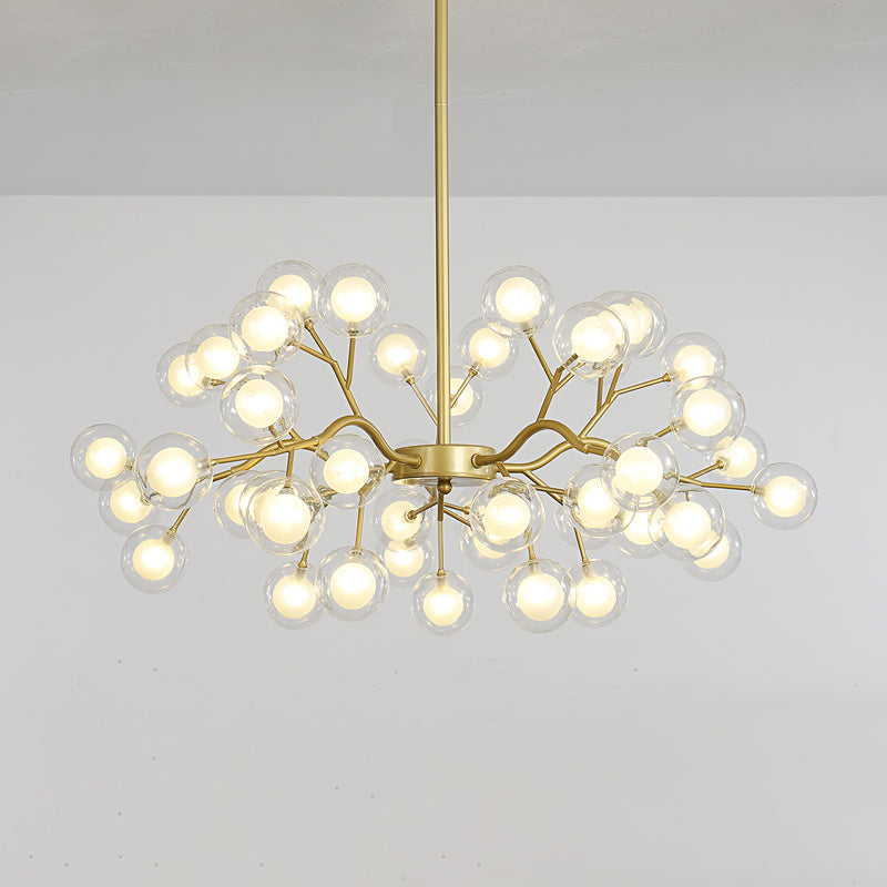 Firefly Chandelier: Modern Glass Ceiling Lamp For Living Room 45 / Gold White