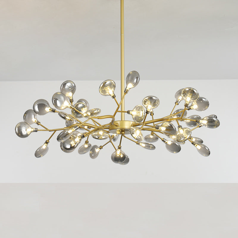Firefly Chandelier: Modern Glass Ceiling Lamp For Living Room 45 / Gold Smoke Grey