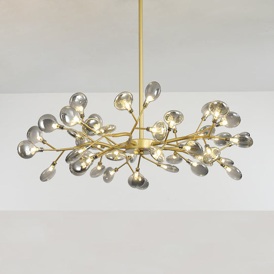 Firefly Chandelier: Modern Glass Ceiling Lamp For Living Room 45 / Gold Smoke Grey
