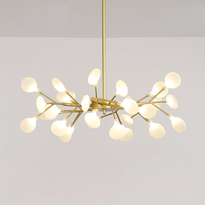 Postmodern Glass Firefly Chandelier: Stylish Ceiling Lamp for Living Room