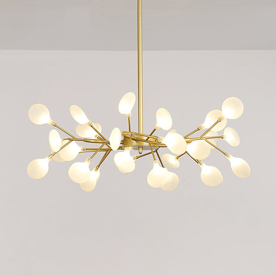 Firefly Chandelier: Modern Glass Ceiling Lamp For Living Room 30 / Gold Milk White