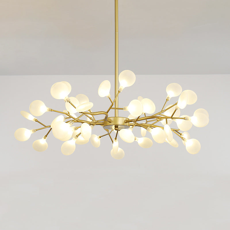 Postmodern Glass Firefly Chandelier: Stylish Ceiling Lamp for Living Room