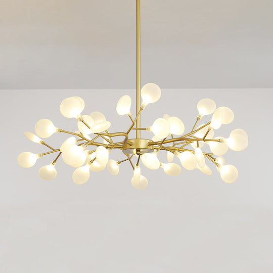 Firefly Chandelier: Modern Glass Ceiling Lamp For Living Room 45 / Gold Milk White