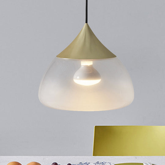 Modern Glass Pendant Light - Stout 1-Light Chrome/Gold/Rose Gold Hanging Design