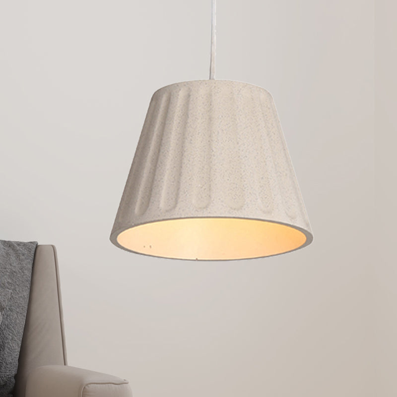 Modern Cone Shaped Cement Suspension Light with White Hanging Ceiling - Ideal for Living Room