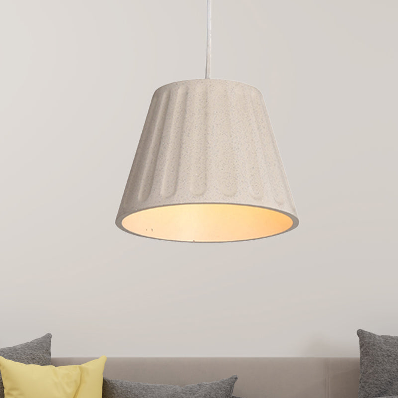 Modern Cone Shaped Cement Suspension Light with White Hanging Ceiling - Ideal for Living Room