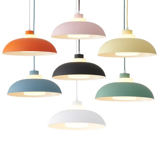 Macaron Single-Bulb Aluminum Ceiling Pendant Light with Acrylic Shade