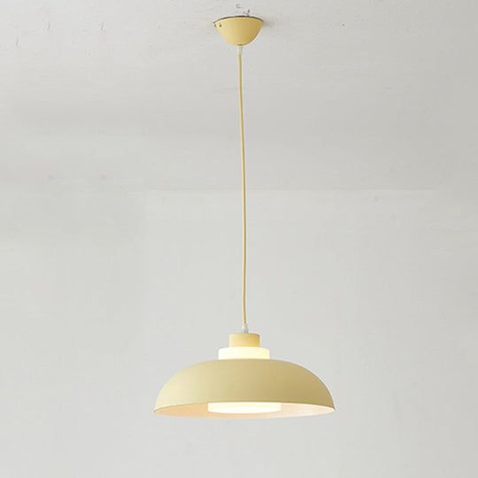 Macaron Single-Bulb Aluminum Ceiling Pendant Light with Acrylic Shade