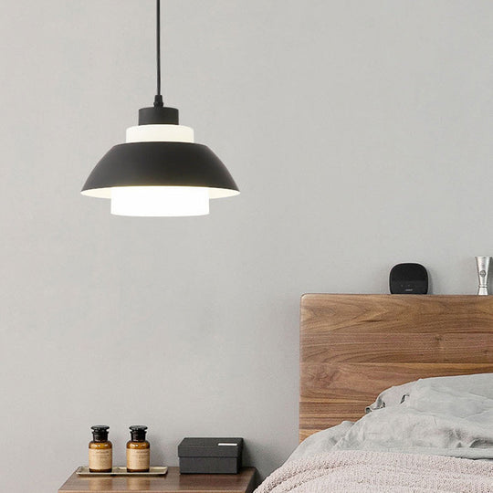 Macaron Aluminum Pendant Lamp: Stylish Single-Bulb Ceiling Hang Light With Acrylic Shade