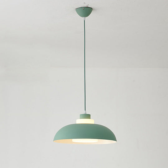 Macaron Single-Bulb Aluminum Ceiling Pendant Light with Acrylic Shade