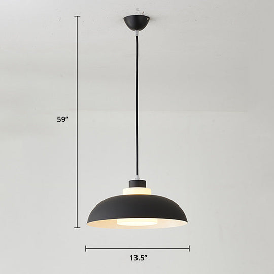 Macaron Single-Bulb Aluminum Ceiling Pendant Light with Acrylic Shade