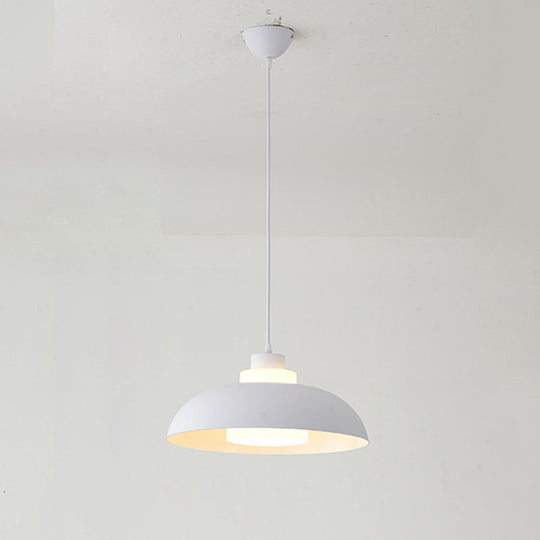 Macaron Single-Bulb Aluminum Ceiling Pendant Light with Acrylic Shade