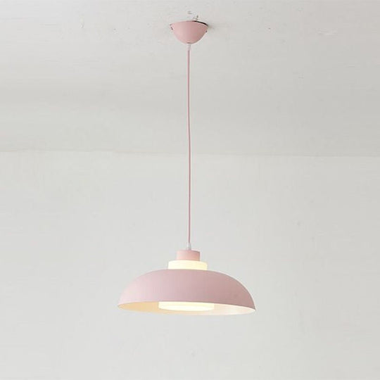 Macaron Single-Bulb Aluminum Ceiling Pendant Light with Acrylic Shade