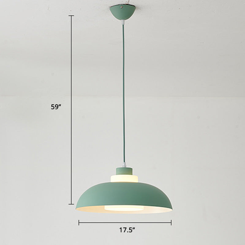 Macaron Aluminum Pendant Lamp: Stylish Single-Bulb Ceiling Hang Light With Acrylic Shade