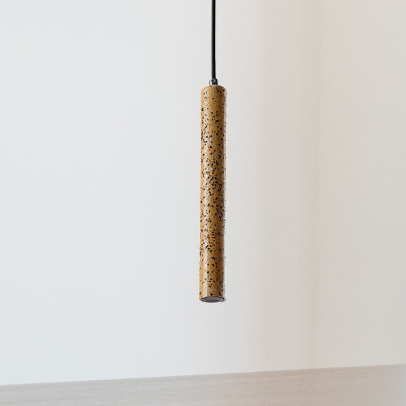 Nordic Cement Tube Pendant Light - 1 Light, Yellow/Blue/Green - 12"/21.5"H