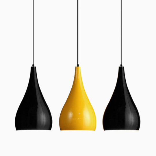 Macaron Metal Teardrop Pendant Light Fixture – Suspended 1-Light for Dining Room Ceiling