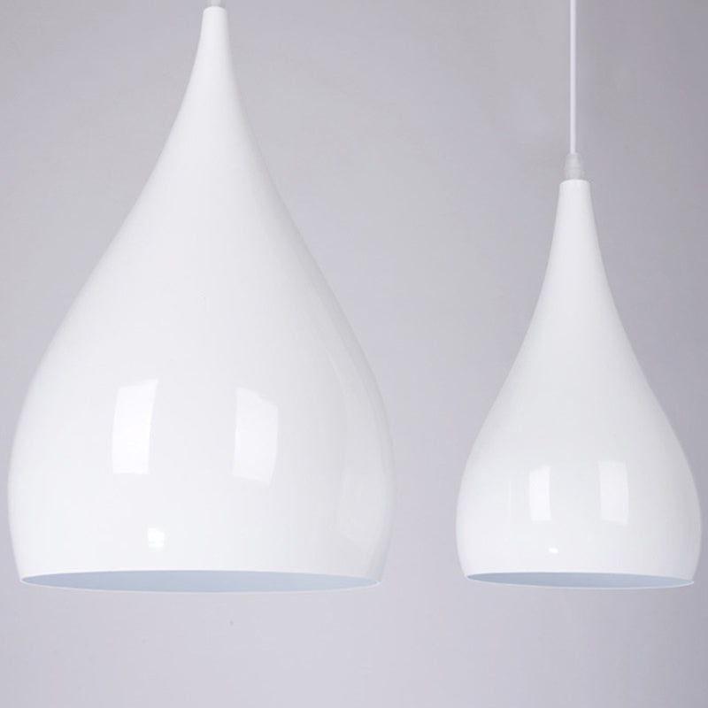 Macaron Metal Teardrop Pendant Light Fixture – Suspended 1-Light for Dining Room Ceiling