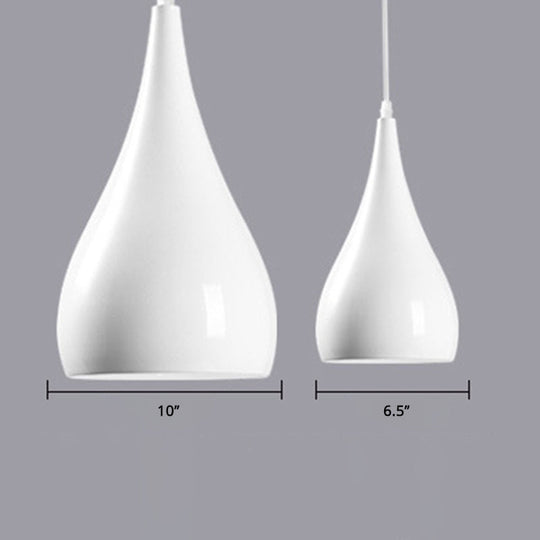 Macaron Metal Teardrop Pendant Light Fixture – Suspended 1-Light for Dining Room Ceiling