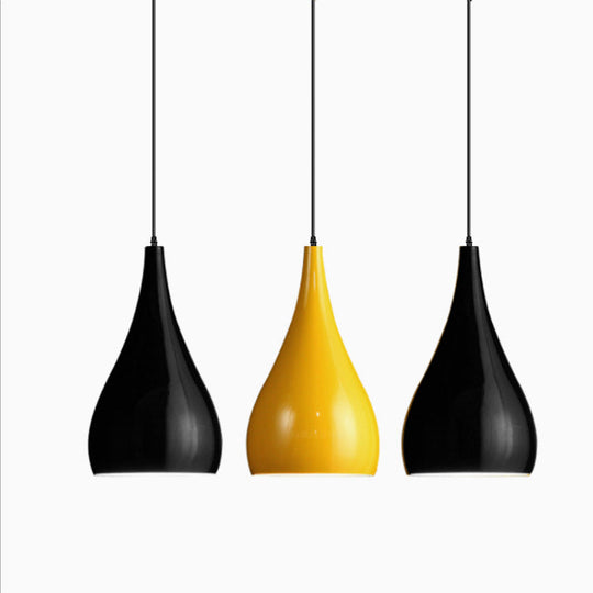 Macaron Metal Teardrop Pendant Light Fixture – Suspended 1-Light for Dining Room Ceiling