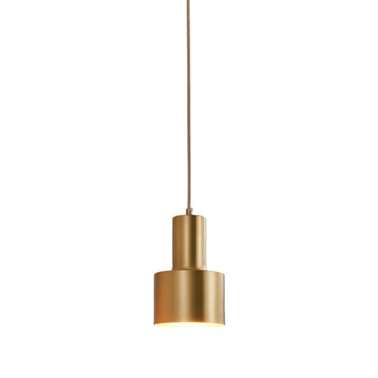 Grenade-Shaped Metal Pendant Lamp For Modern Living Room Brass