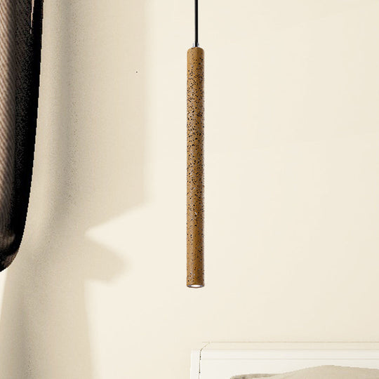 Nordic Cement Tube Pendant Light - 1 Light, Yellow/Blue/Green - 12"/21.5"H