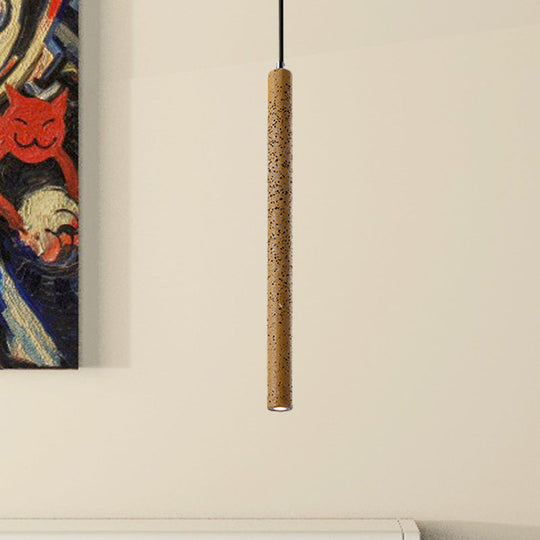 Nordic Cement Tube Pendant Light 1 Yellow/Blue/Green Hangs 12 Or 21.5H