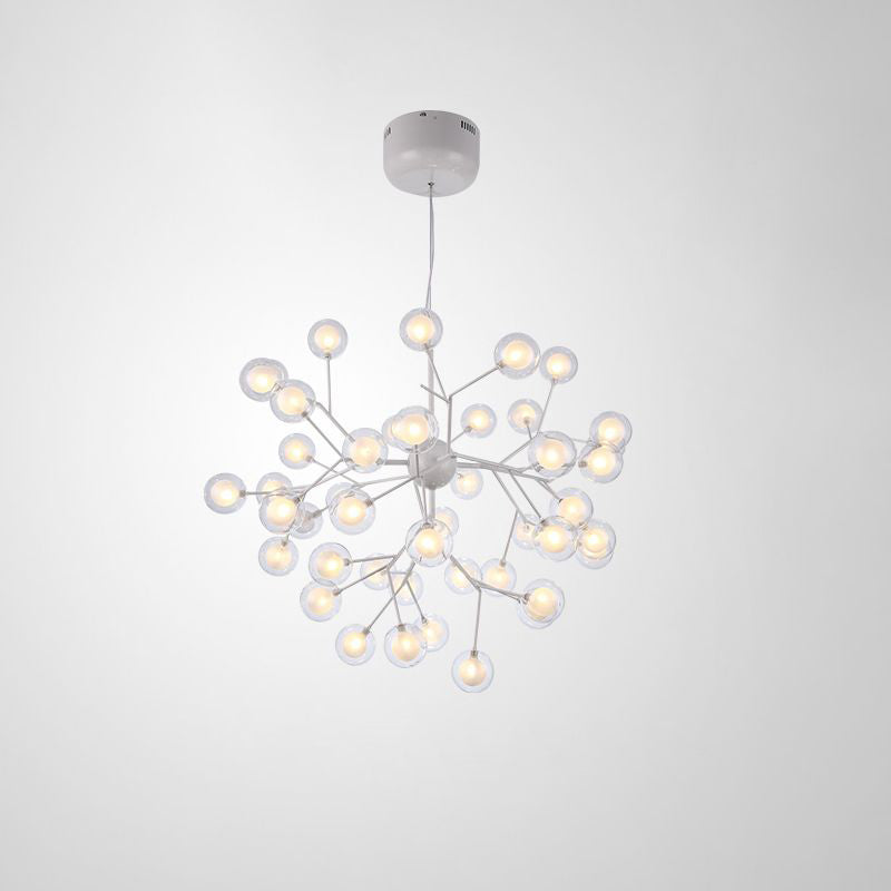 Double Glass Minimalist Molecule Chandelier - Stylish Living Room Lighting Fixture 45 / White