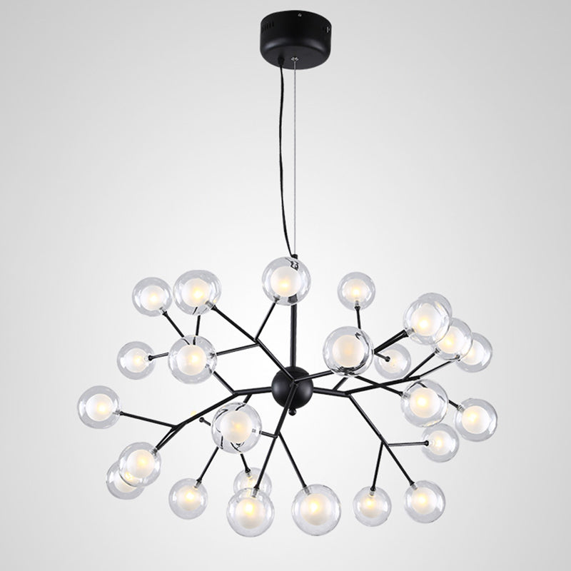 Double Glass Minimalist Molecule Chandelier - Stylish Living Room Lighting Fixture