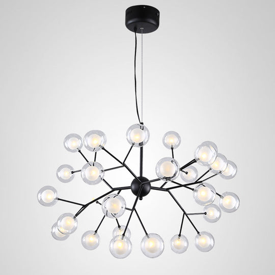 Double Glass Minimalist Molecule Chandelier - Stylish Living Room Lighting Fixture