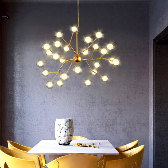 Double Glass Minimalist Molecule Chandelier - Stylish Living Room Lighting Fixture