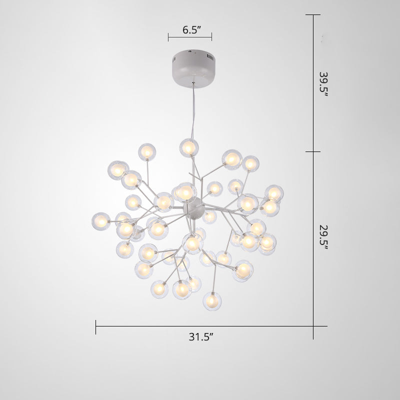 Double Glass Minimalist Molecule Chandelier - Stylish Living Room Lighting Fixture