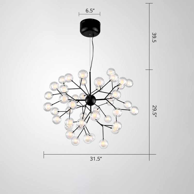 Double Glass Minimalist Molecule Chandelier - Stylish Living Room Lighting Fixture
