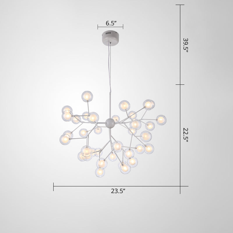 Double Glass Minimalist Molecule Chandelier - Stylish Living Room Lighting Fixture