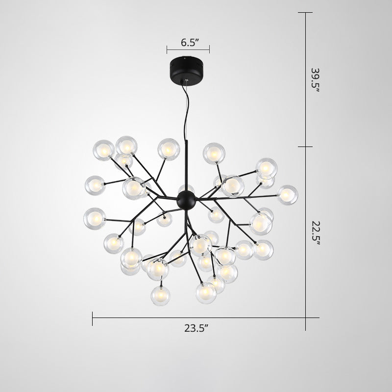 Double Glass Minimalist Molecule Chandelier - Stylish Living Room Lighting Fixture
