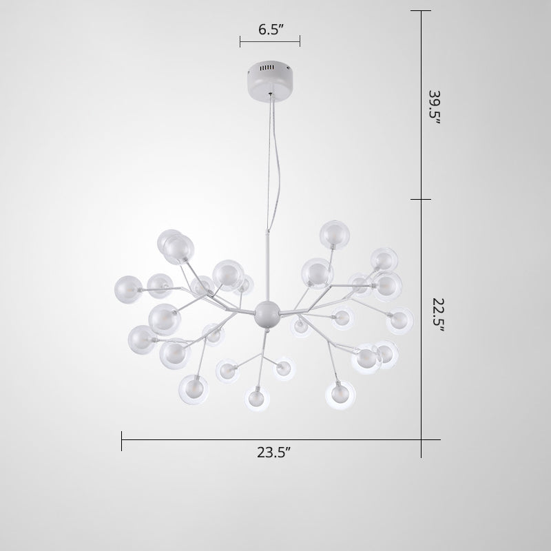 Double Glass Minimalist Molecule Chandelier - Stylish Living Room Lighting Fixture