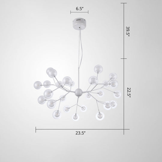 Double Glass Minimalist Molecule Chandelier - Stylish Living Room Lighting Fixture