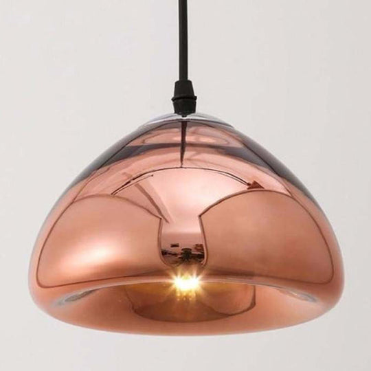 Elegant Glass Drop Pendant Light For Restaurants - Postmodern Style Ceiling Hang Recessed Shade