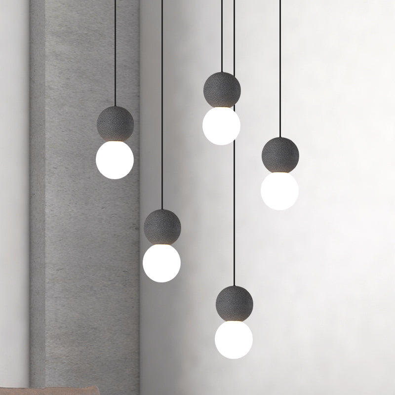 Terrazzo Gourd Hanging Lamp - Opal Glass Shade, 1-Light Bar Pendant Lighting