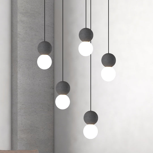 Terrazzo Gourd Hanging Lamp - Opal Glass Shade, 1-Light Bar Pendant Lighting